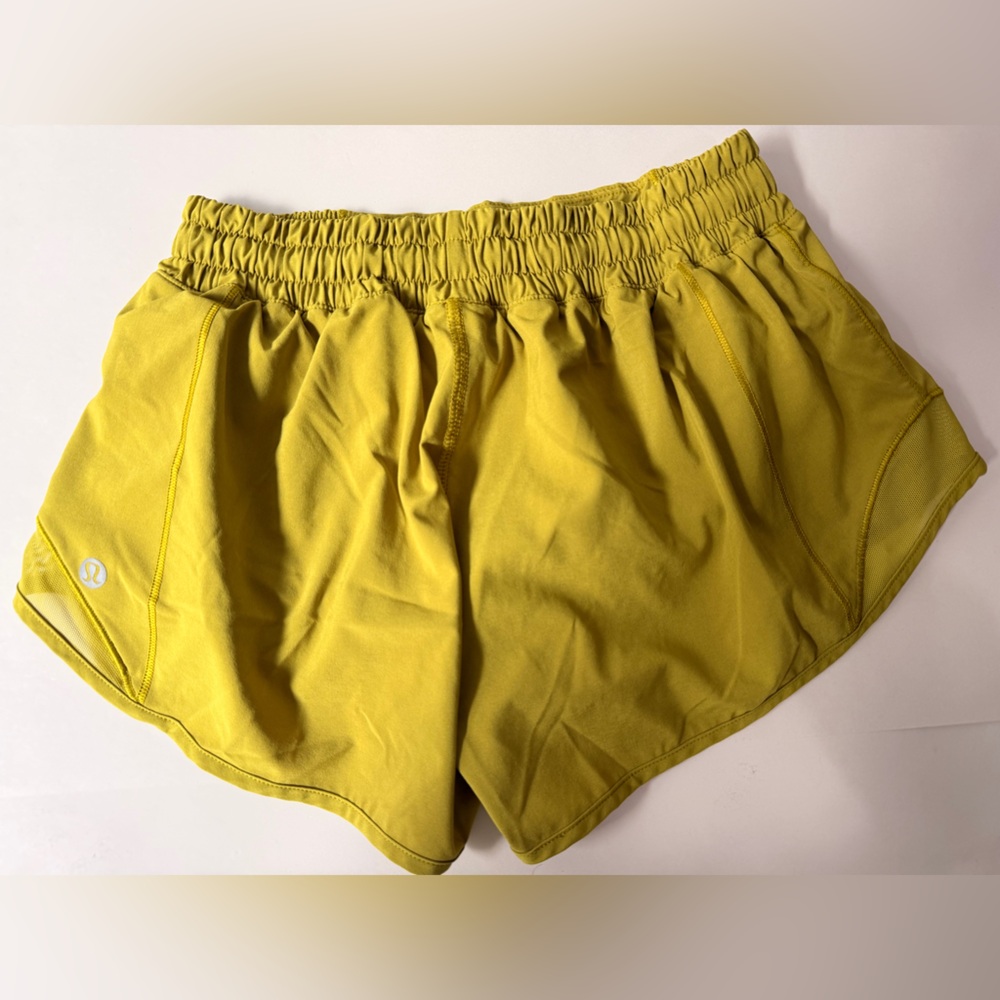 Lululemon Hotty Hot 2.5” Low Rise Shorts | Mustard Yellow Athletic Shorts - Picture 3 of 11